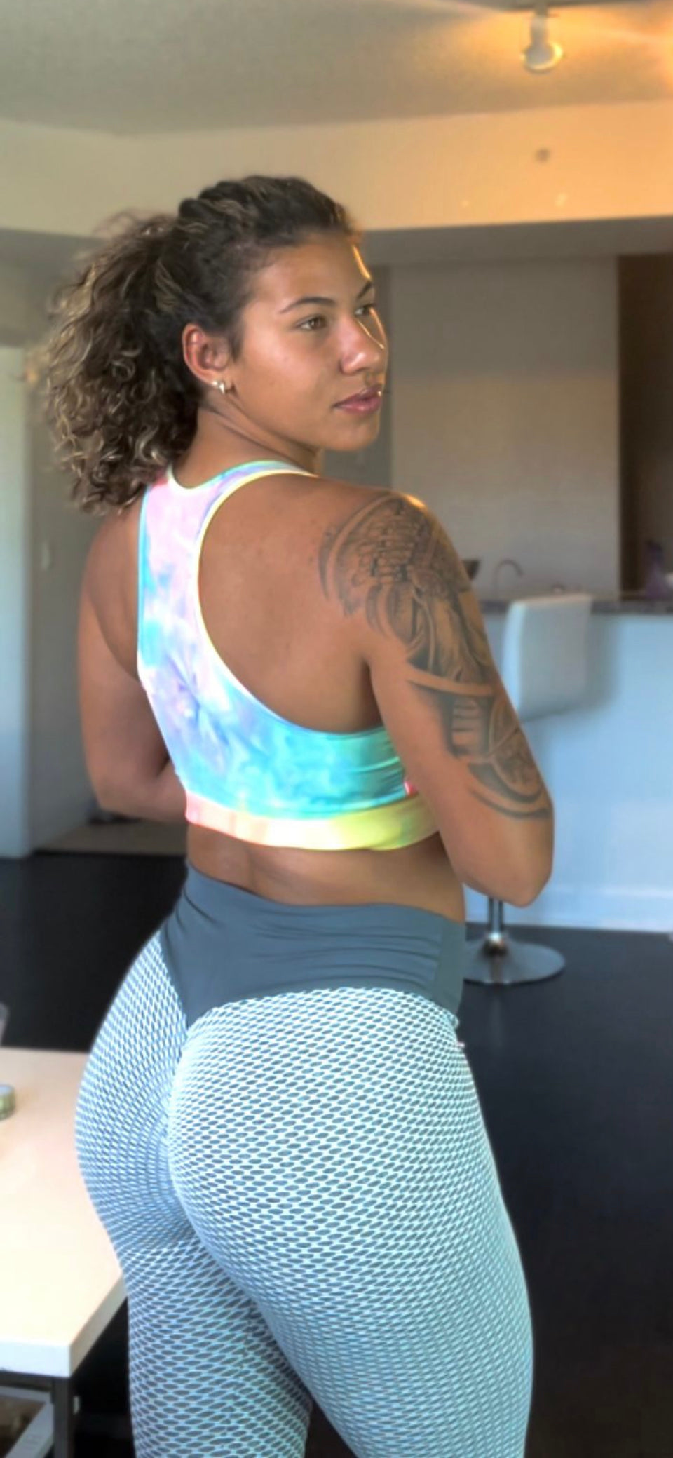 Women's Grey Butt Lifting Workout Yoga Leggings