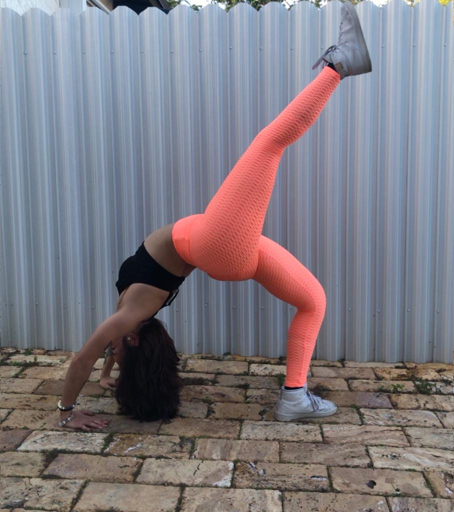 Women's Orange Butt Lifting Workout Yoga Leggings