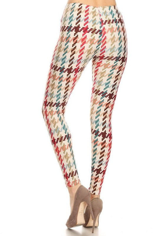 Hound Tooth Buttery Soft Multi-Color Leggings