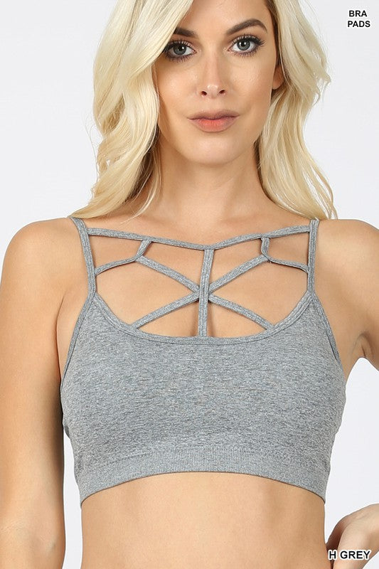 SEAMLESS WEB FRONT PADDED BRALETTE