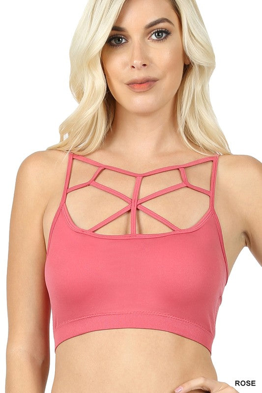 SEAMLESS WEB FRONT PADDED BRALETTE