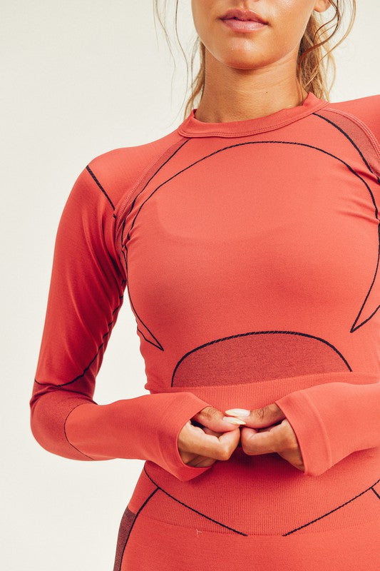 Women's Seamless Long Sleeve Yoga Activewear Set