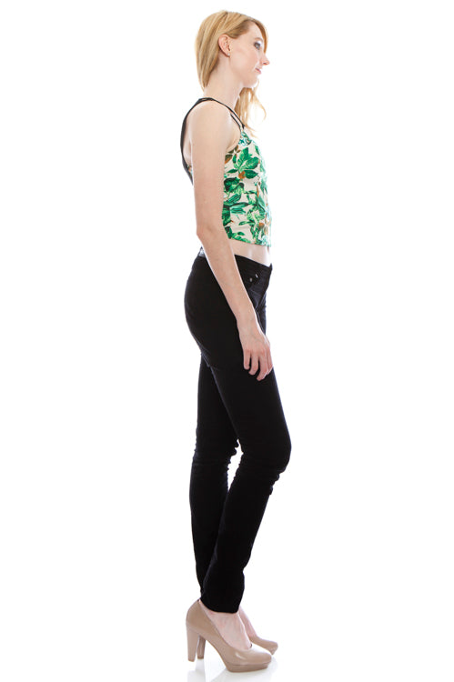 Sleeveless Floral Crop Top For Women