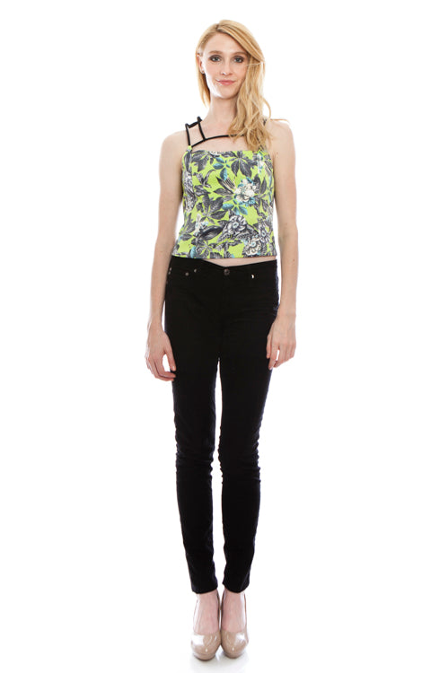 Sleeveless Floral Crop Top For Women
