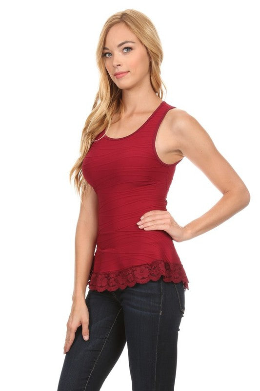Sleeveless Fitted Top With Back Out & Laced