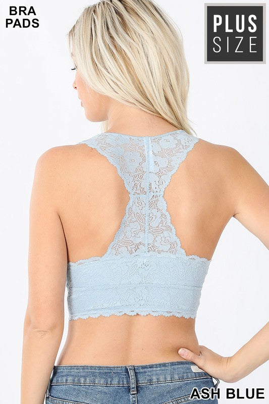 PLUS STRETCH LACE BRALETTE HOURGLASS BACKING