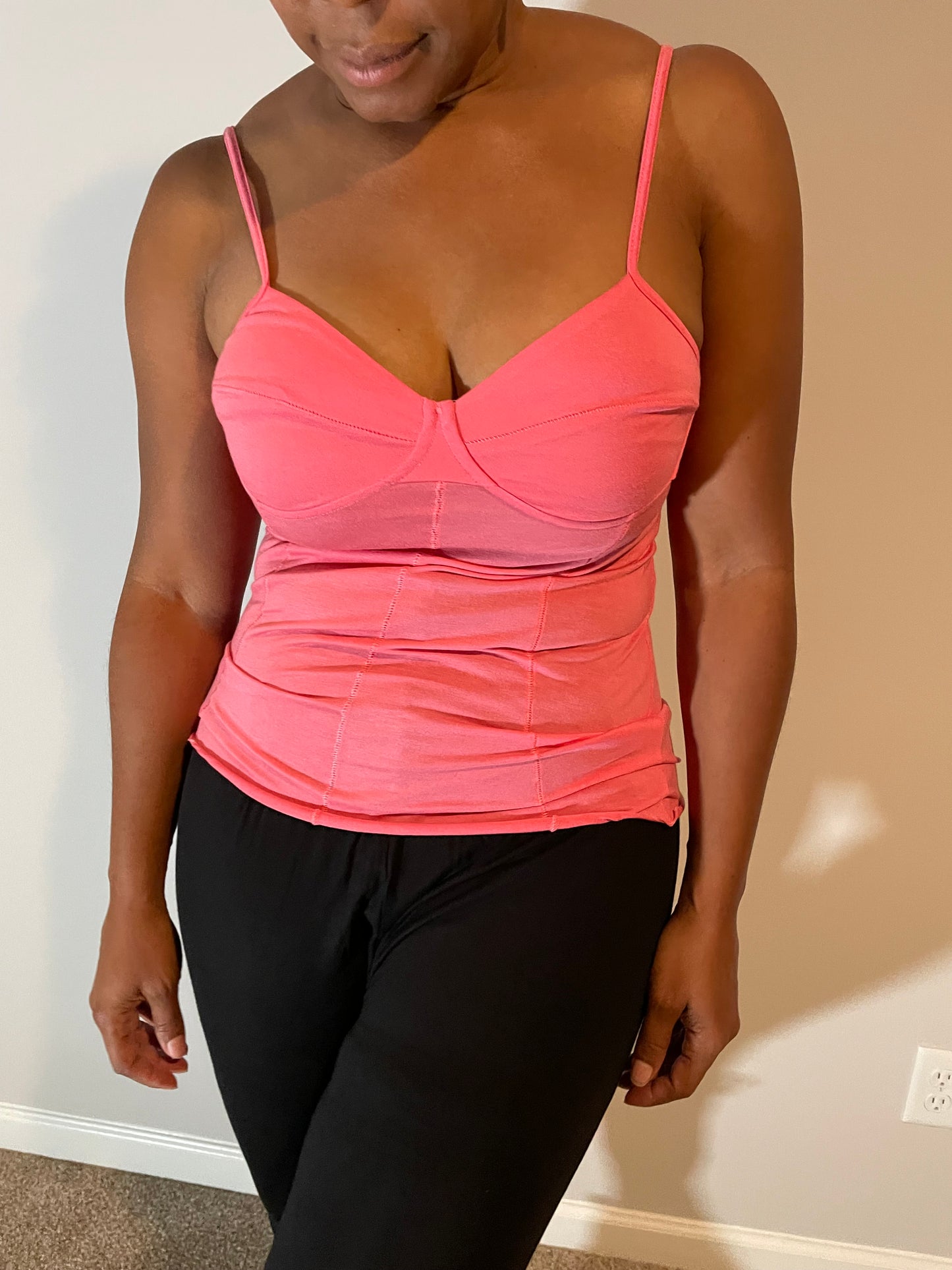 CAMISOLE YOGA TOP WITH ADJUSTABLE SPAGHETTI STRAPS