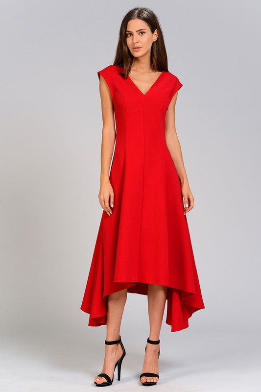Red Mimi V-neckline Dress