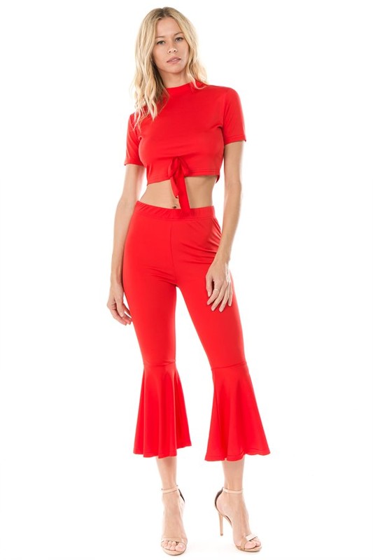 SEXY TWO PIECE CROP TOP SET