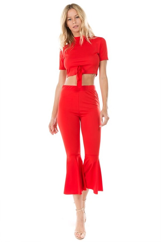 SEXY TWO PIECE CROP TOP SET