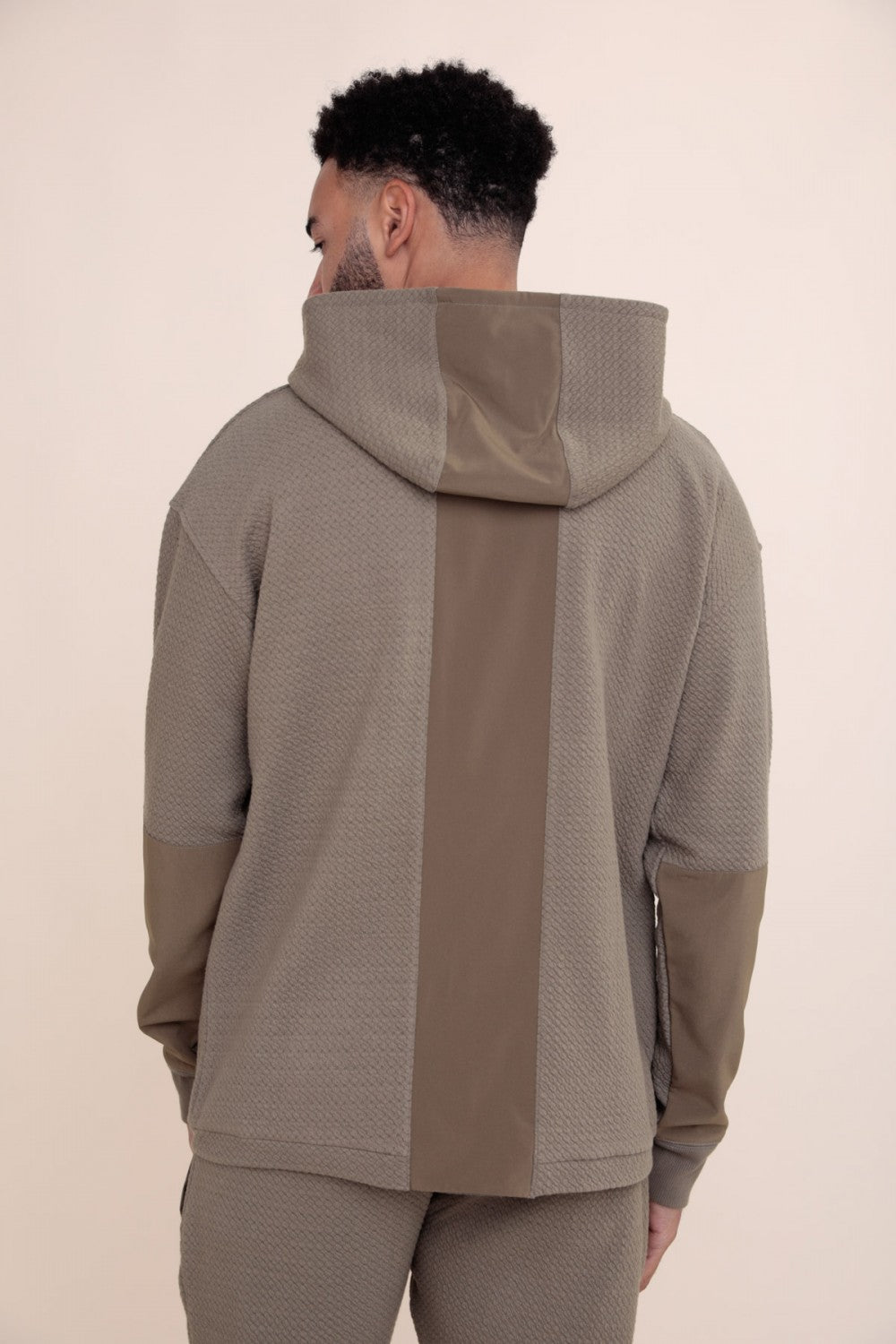Mono B MEN - Contrast Quilted Zip-Up Hoodie Jacket